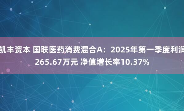 凯丰资本 国联医药消费混合A：2025年第一季度利润265.67万元 净值增长率10.37%